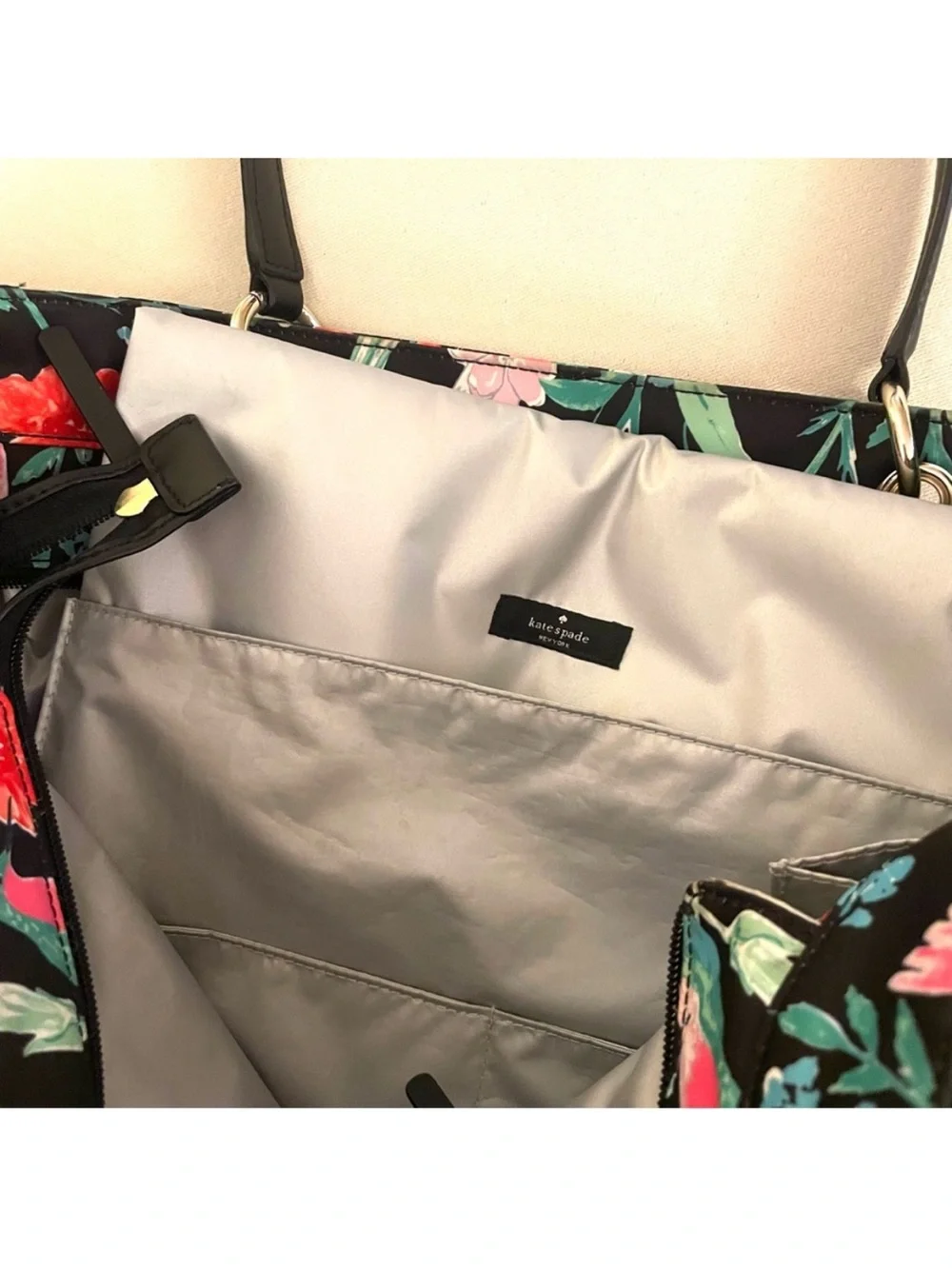 Kate Spade Watson Lane Pauline Hummingbird Floral Diaper Bag with Changing Pad